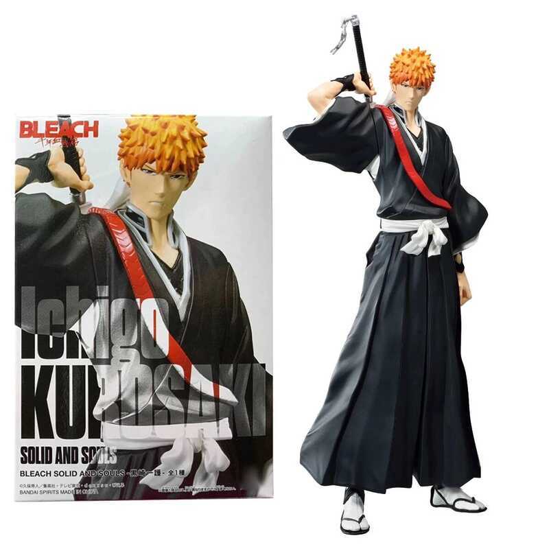 C 1Cm Anime BLEACH Figure Kuroaki Ichigo Draw Sword Zangetu PVC Action Figure Knife Collection Mode