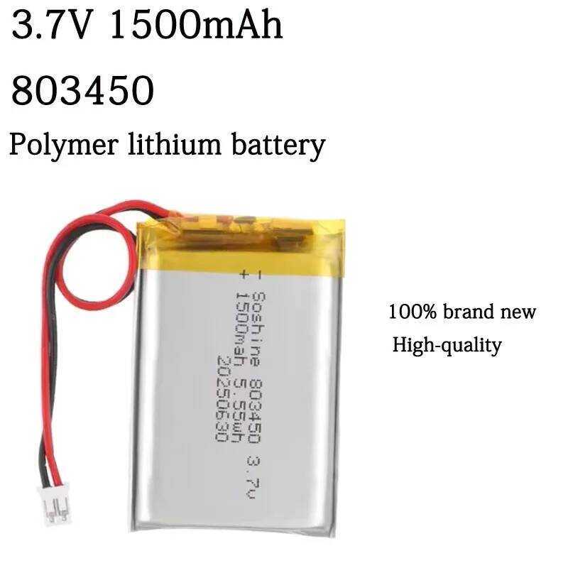 C 3.7V 1500Mah 803450 Polymer Lithium Rechargeable Battery For Bluetooth Headset Camera GPS Audio W