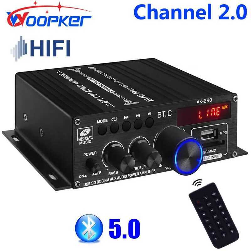 C Woopker Sound Amplifier Channel 2.0 HIFI Bluetooth Amp Home Digital Audio 12V3a Ak380 Ak370 Ak280