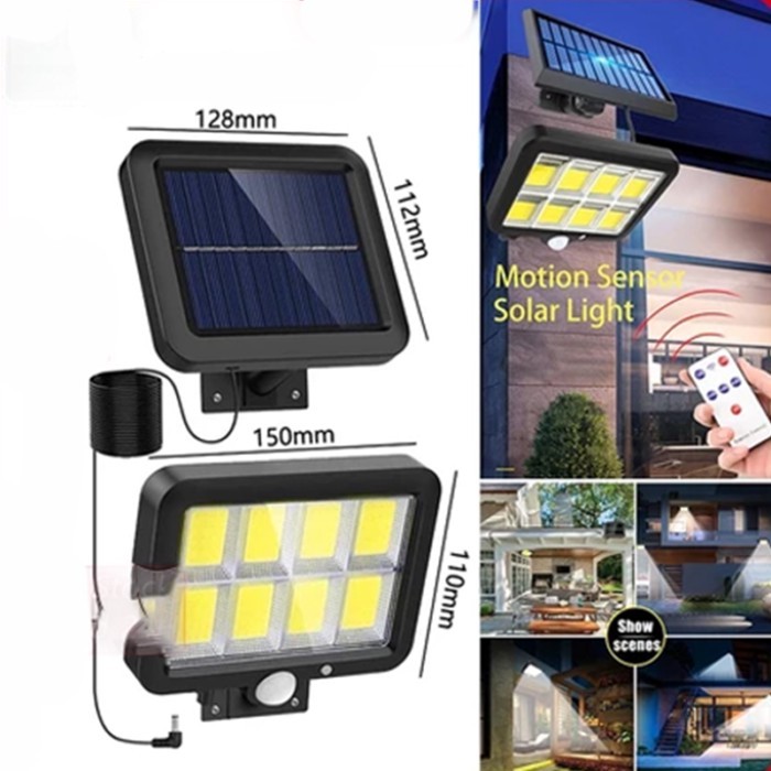 100/ 160COB พลังงานแสงอาทิตย์ (5M สาย) Solar Motion Sensor แยกแสงกลางแจ้งกันน้ําสวนไฟผนังพลังงานแสงอาทิตย์กลางแจ้ง Lightin