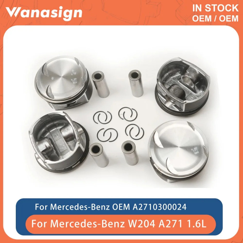 Engine Pistons & Ring Set Φ82mm STD Fit 1.6 L For Mercedes-Benz C-Class W204 S204 CL203  C160 C180