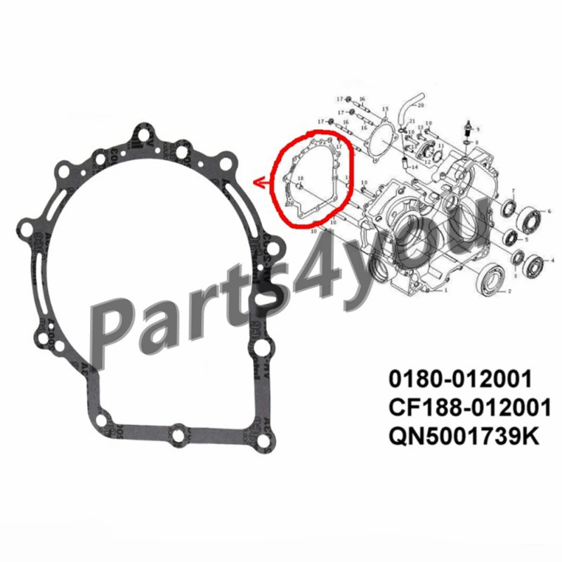 CVT Housing Gasket 1 for CFmoto CF188 CF196 CF500 CF600 X5 X6 U6 500 600 ATV 0180-012001 CF188-0120