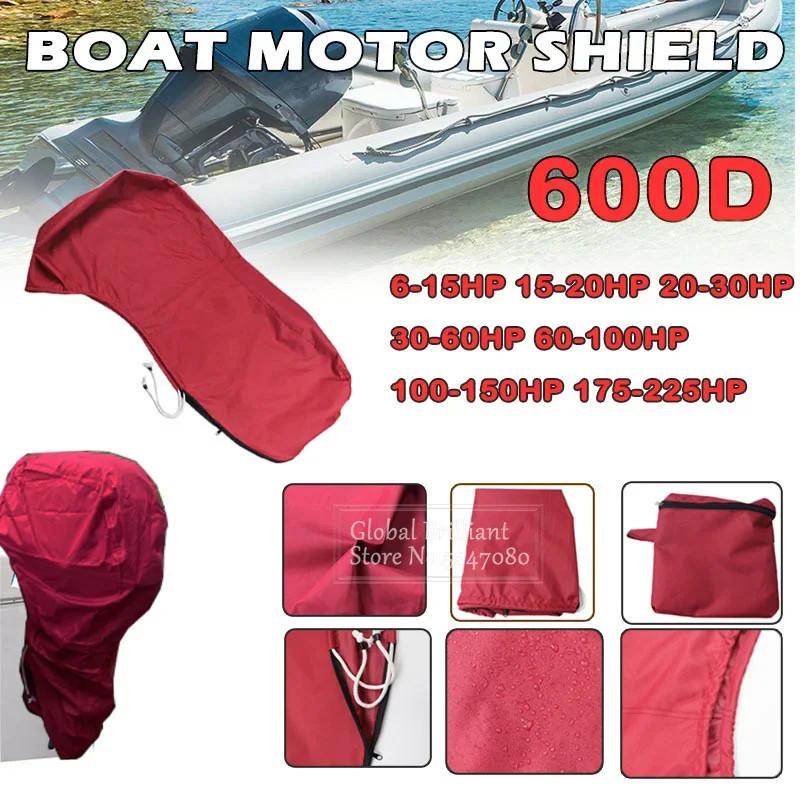 600D 6-225HP Yacht Half Outboard Motor Engine Boat Cover Anti UV Dustproof Cover Marine Engine Prot