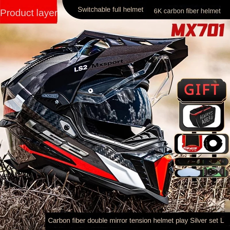 Original LS2 MX701 EXPLORER Off-road Motorcycle Helmet Ls2 MX701 Motocross Helmets Capacete Casco M