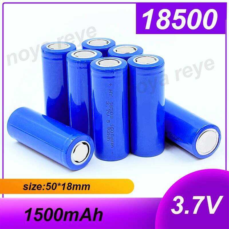 C 18500 Lithium Battery 1500Mah Rechargeable Li-Ion For Flashlights Cameras Toys - High Capacity, L