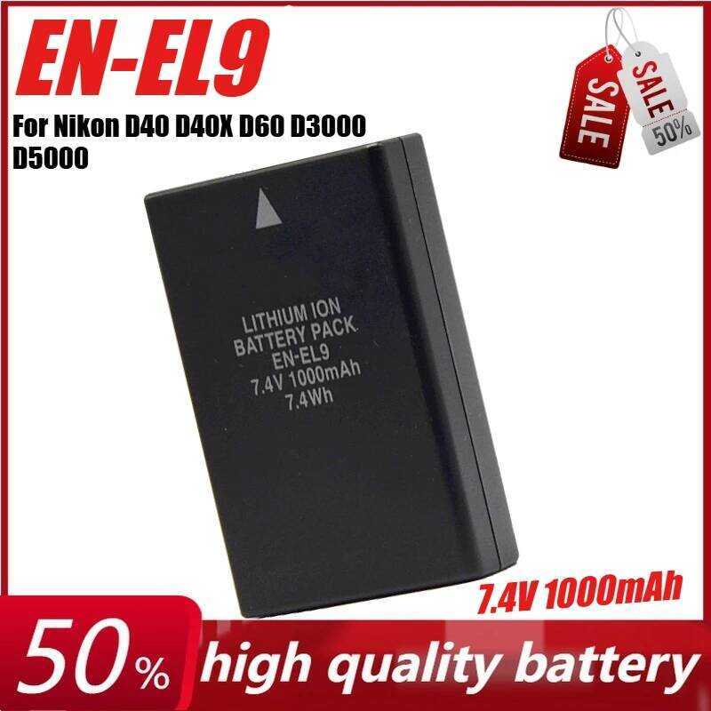 C 7.4V 1000Mah En-El Camera Battery For Nikon D40 D40x D60 D3000 D5000