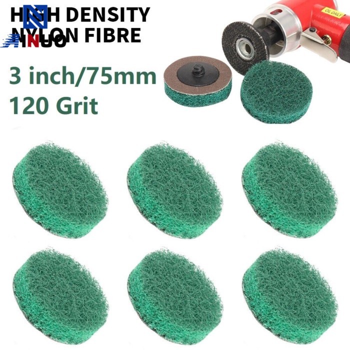 3 Inch Nylon Fiber Sanding Disc Roll Lock R-Type Sandpaper Abrasive Quick Change Disc with 1/4in Ho