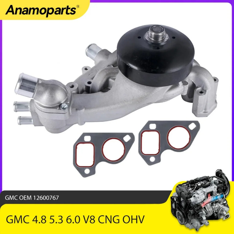 Engine Water Pump w/Gasket Fit 4.8 L 5.3 6.0 L For Chevy Silverado Tahoe GMC Sierra 1500 4.8L 5.3L