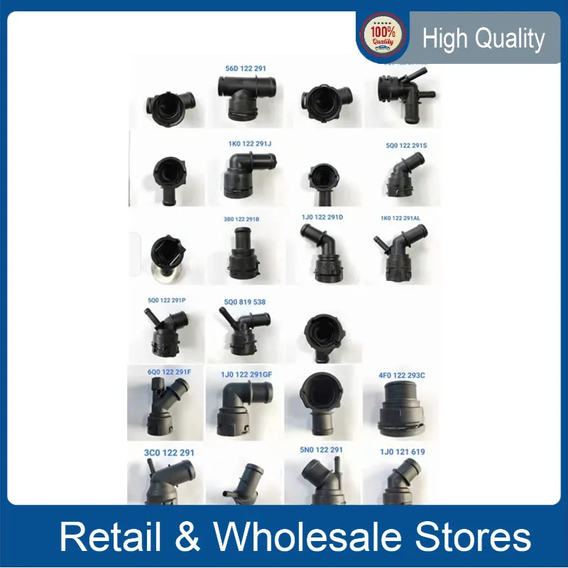 Engine Coolant Cooling Hose Connector For VW 56D122291 5Q0122291AM 1K0122291J 5Q0122291S 3B0122291B