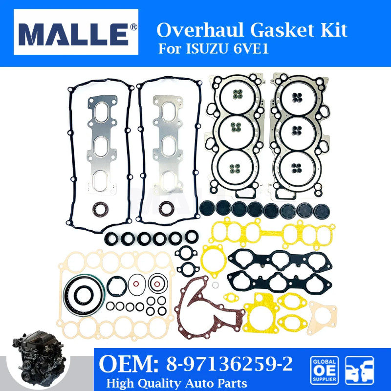 Engine Overhaul Gasket Kit For Isuzu 6VE1 V6 3.5 Car Accessories 8-97136259-2 5878143231 Full Repai