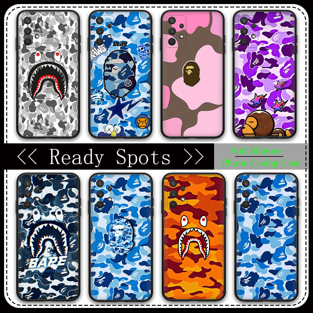 TPU สําหรับ Redmi 13 13C 14C A3 A3X 179Y Bape สีดํานุ่มกรณี