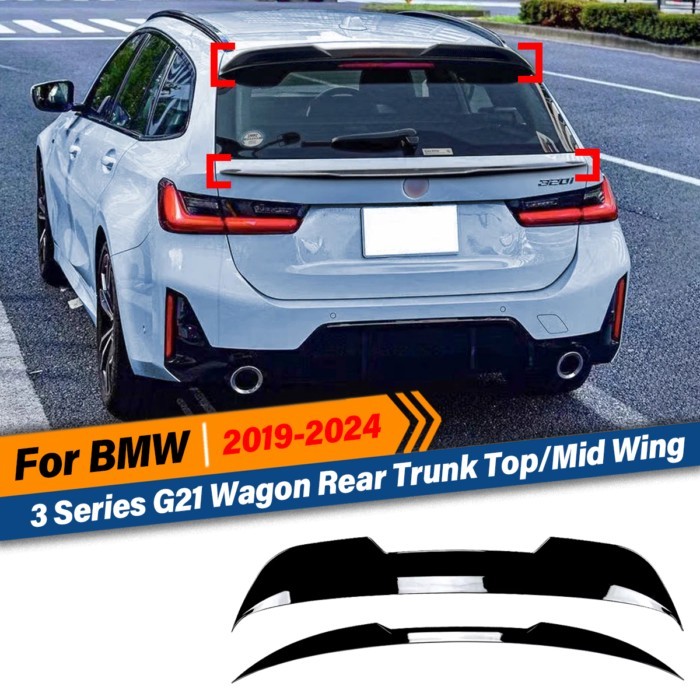For BMW 3 Series G21 Wagon Touring 2019 2020 2021 2022 2023 2024 Rear Trunk Spoiler Top Mid Lip Rea