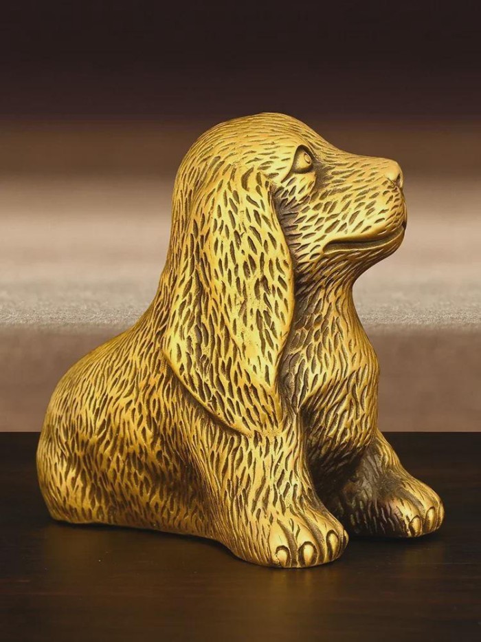 Copper Lucky Animal Dog Ornament Pet Dog Home Living Office Desktop Decor