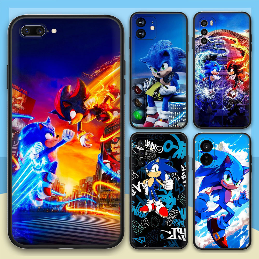 Samsung Galaxy M23 5G M20 M30 M30S M21 M60S A73 A81 A82 A40S 40X6 Sonic the Hedgehogซิลิโคนนุ่มสีดํา