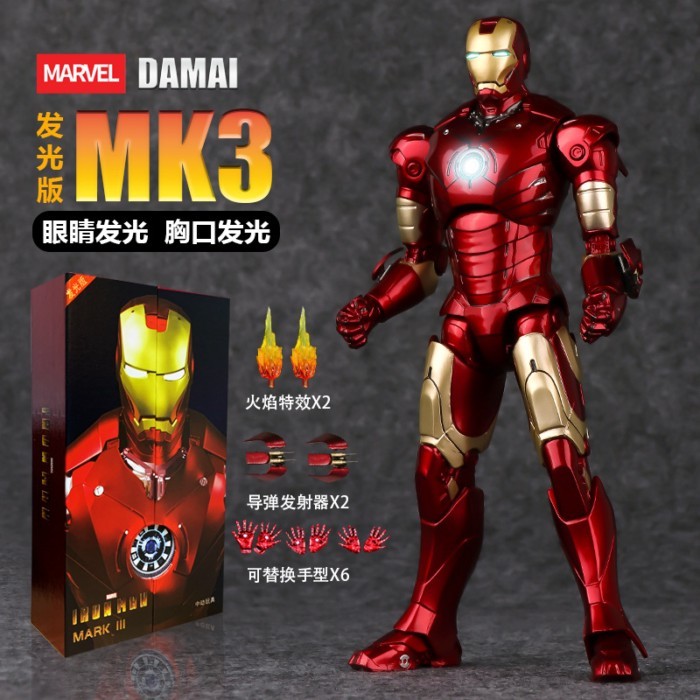 Zhongdong MK4 Luminous Iron Man MK3  Avengers Spider-Man ของเล่นของแท้