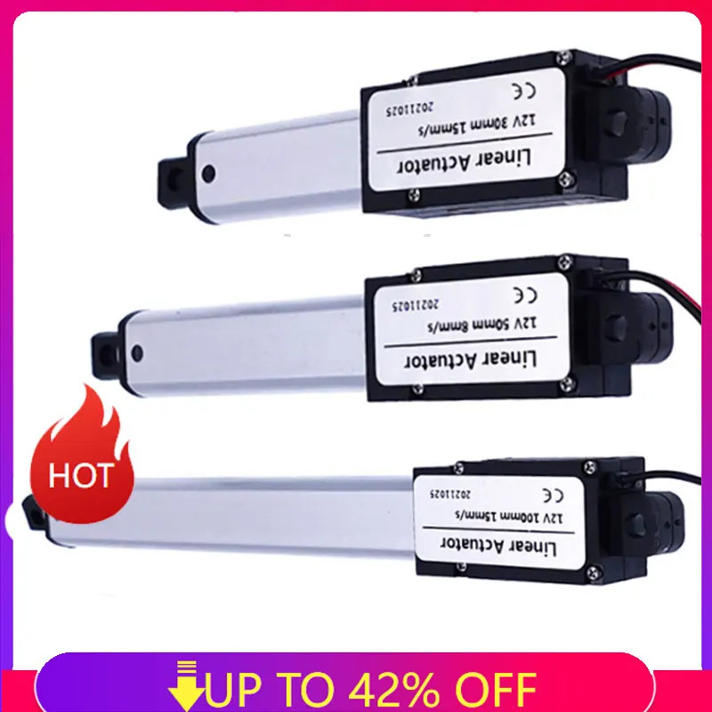 30mm/50mm/100mm DC 12V Mirco Electric Linear Actuator 30N/60N/90N/150N Motor Controller Mini Eectri