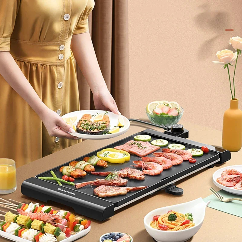 Large Electric Grill Barbecue Household Smokeless Electric Grill Pan Non-stick Grill Pan Grilled Fi