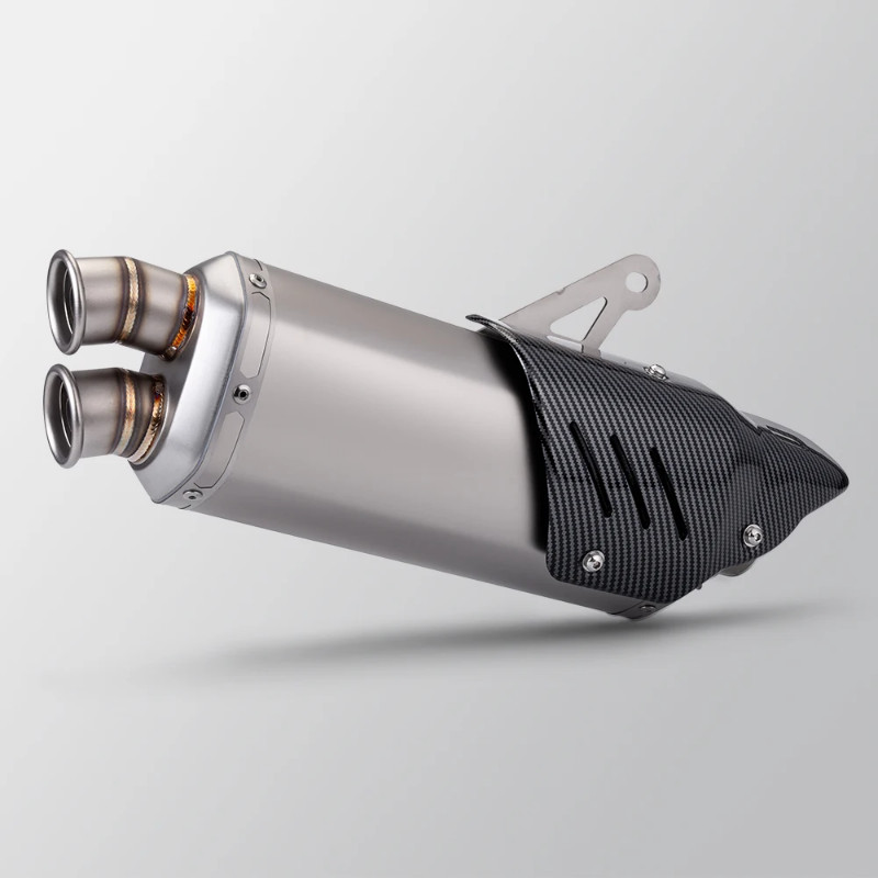 51mm universal motorcycle muffler suitable for mt09 mt07 R3 R6 S9 dual hole exhaust pipe with cover