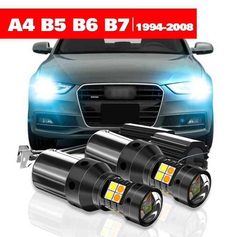 C For Audi A4 B5 B6 B7 14-2008 2Pcs LED Dual Mode Turn Signal+Daytime Running Light DRL 2001 2004 2