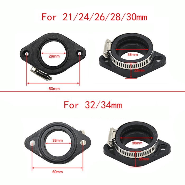 Motorcycle Pit Dirt Bike Carburetor Adapter Inlet Intake Mainfold Pipe For MIKUNI VM24 PWK 21 24 26