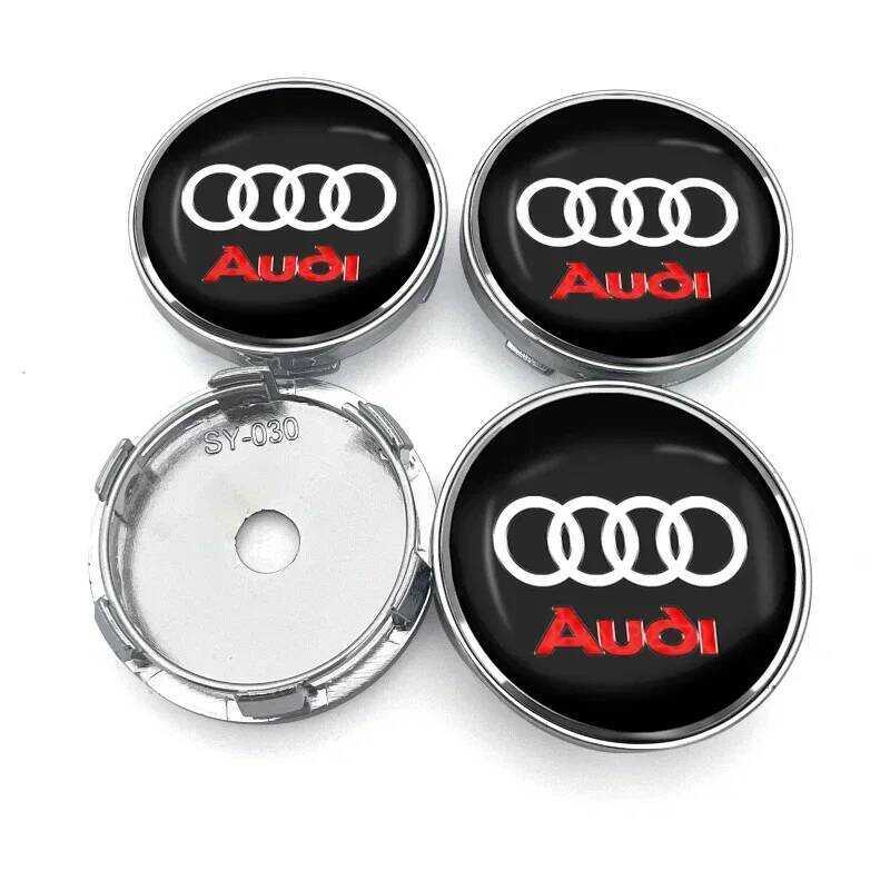 ▥ 4Pcs Car Emblem Wheel Hub Center Stickers Accessories For Audi C7 C6 C5 B5 B6 B7 B8 B9 D3 Q3