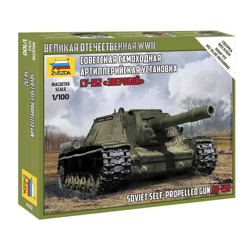 ZVEZDA 6182 Soviet SU-152 Tank Destroyer 1:100 Armored Vehicle Model
