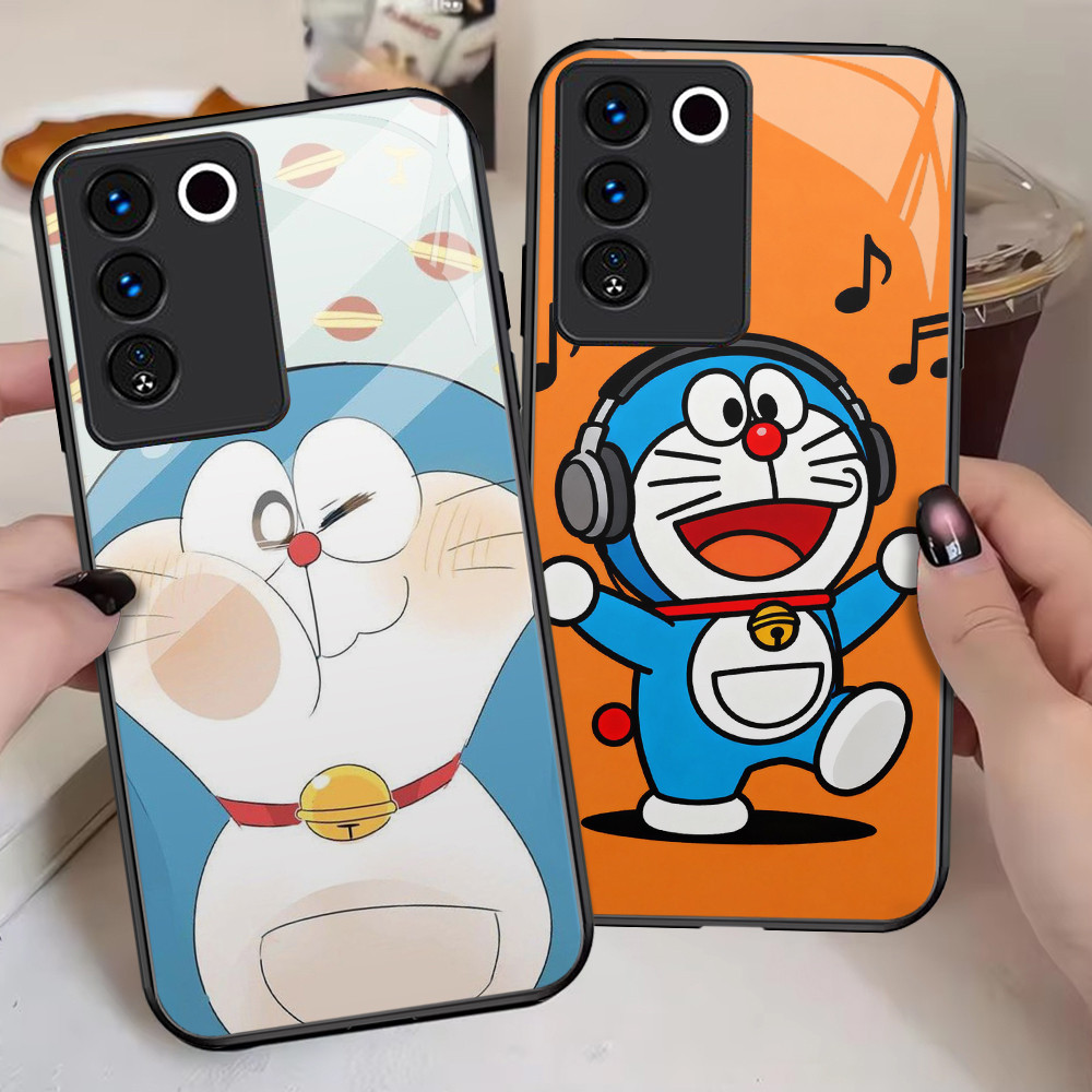 G-58 Doraemon น่ารัก HD แก้วสําหรับ VIVO V50 Lite V29 Y100 V27E Y29 V29E V27 Pro 5G กรณี
