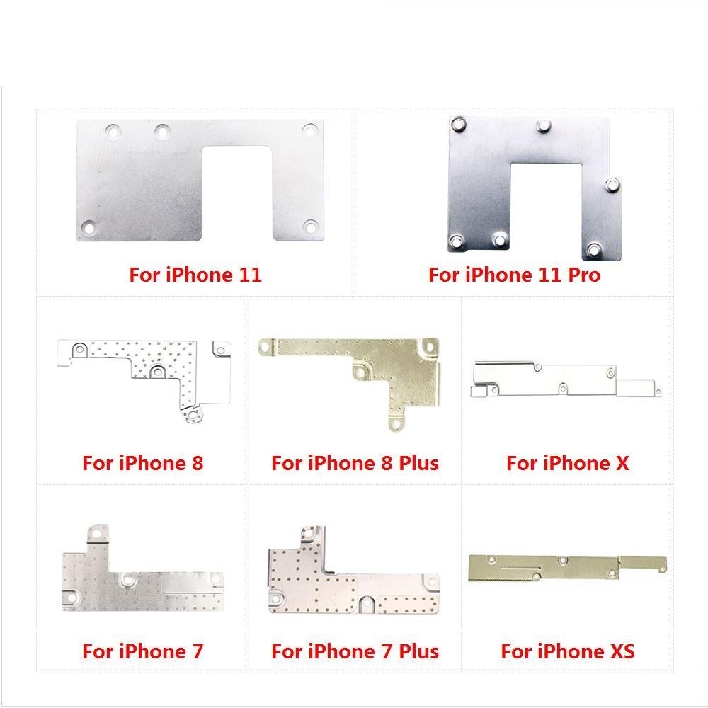 5pcs หน้าจอ LCD จอแสดงผลแบตเตอรี่ Spacer เหล็กคงที่คลิปผู้ถือแผ่นโลหะสําหรับ IP 7 8 Plus X XS XR 11 Pro Max