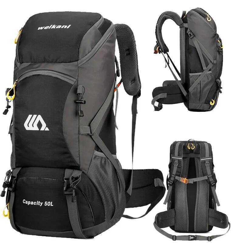 C 50L Travel Backpack Camping Men Large Hiking Tourist Rucack Waterproof Outdoor Sports Climbing Mo