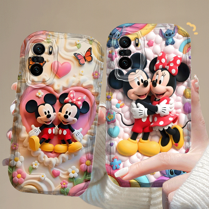 ปลอกสําหรับ XIAOMI POCO F3 M3 M7 X2 X3 GT K340 10Pro NFC น่ารัก Mickey Minnie การ์ตูน 2D ซิลิโคนอ่อน