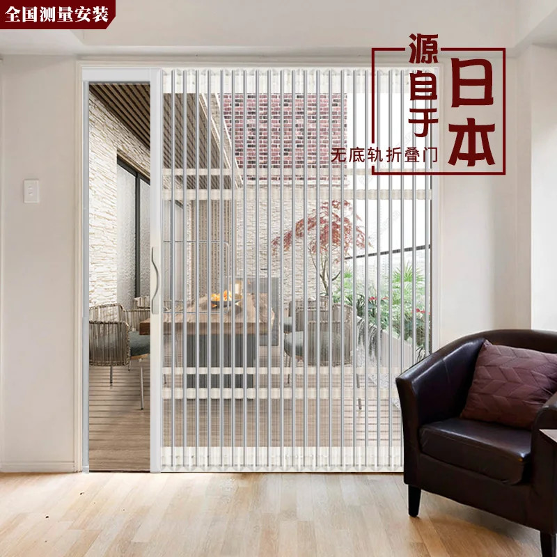 Customized PVC Transparent Accordion Door Accordion Sliding Curtain Room Separation fireproof indoo