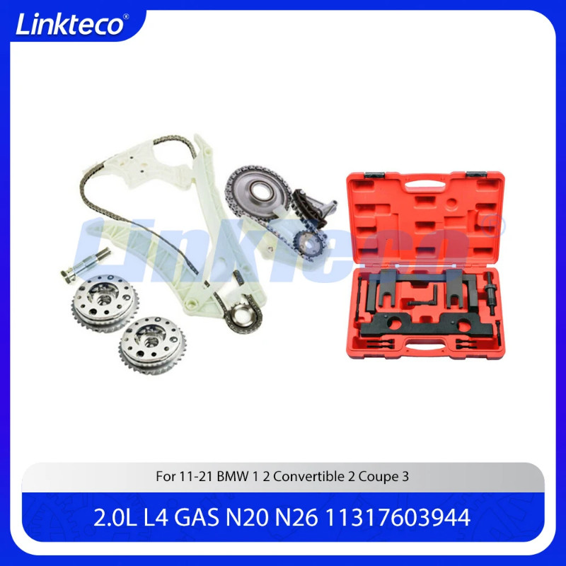 Engine part timing chain kit & Timing tool box Fit 2.0 L T L4 GAS N20 N26 For 11-21 2.0L BMW 1 2 Co