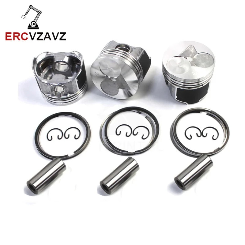 3PCS D902 Piston Ring Pin Kit STD 72mm For Kubota KX41-3 BX23S BX24 BX1880 BX2360 BX2370D BX2380 ZD