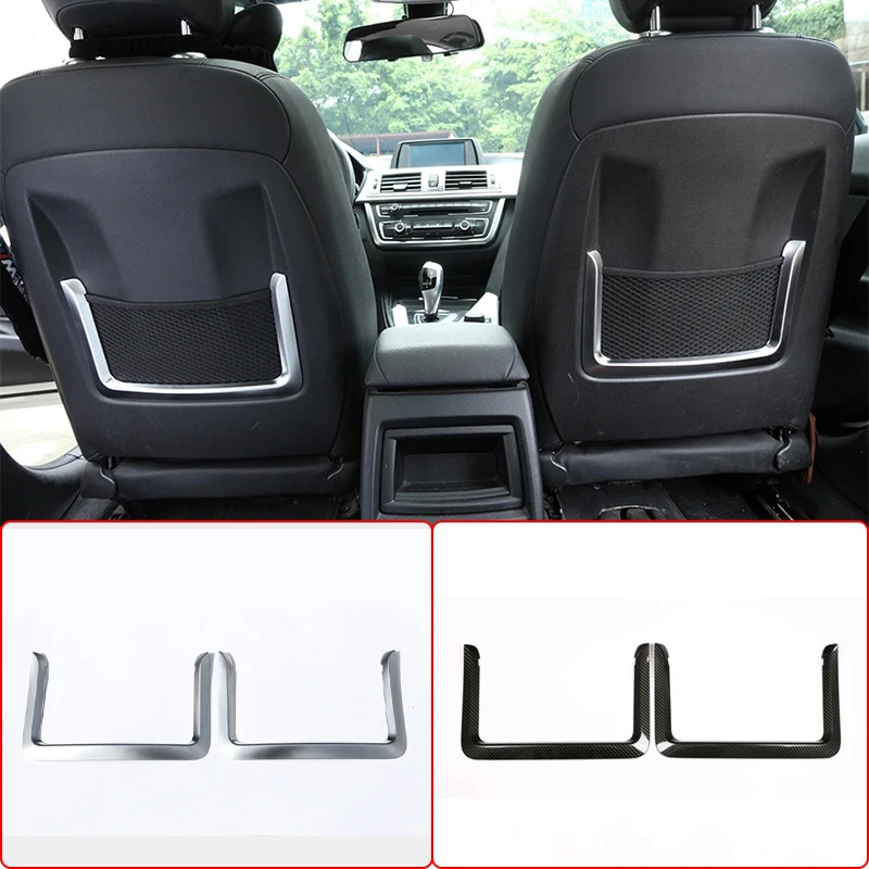 Rear Row Back Net Decoration Frame Trim Silver For BMW 1 2 3 4 Series GT F30 F34 2013-2017 Car Acce