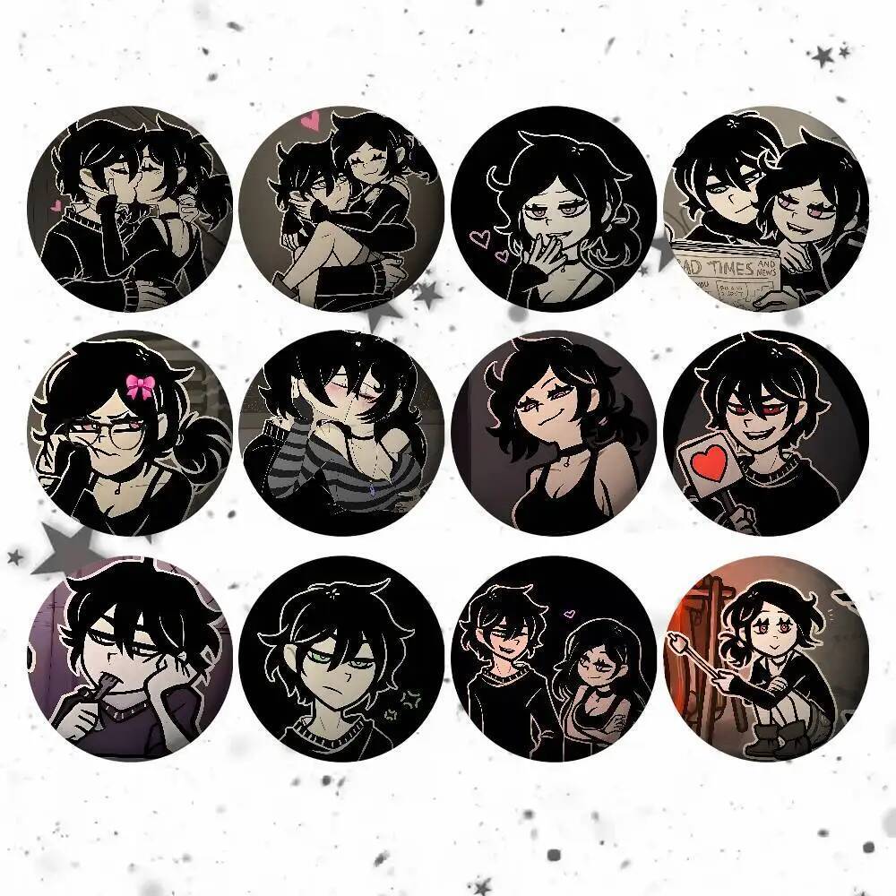 H-The Coffin Of Andy และ Leyley ป้ายดีบุกปุ่มนุ่มเข็มกลัดป้ายโลหะเครื่องประดับที่กําหนดเองอุปกรณ์เสร