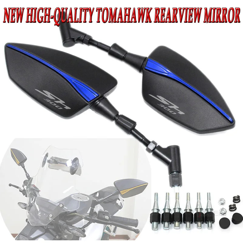 For SH300 SH300i 300 2006-2023 SH300 Motorcycles, Adjustable side view mirrors, Rearview mirrors, M