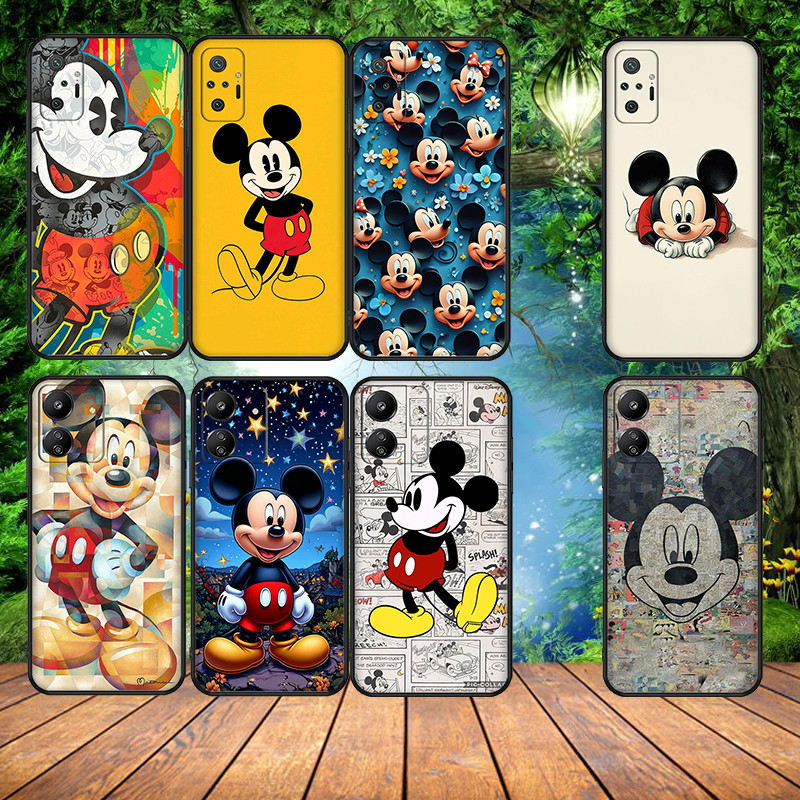 นุ่มสีดํา Redmi 15C EU Note 7pro 8pro 8T 9pro max 9s 9T Mickey Mouseเคสโทรศัพท์