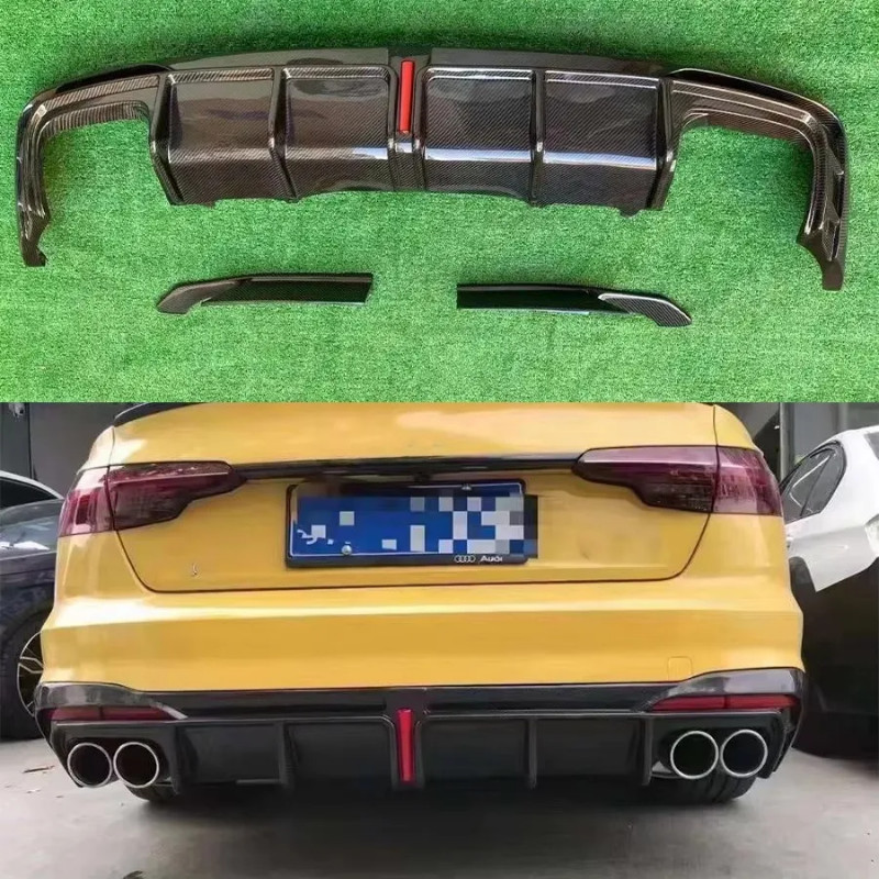 For Audi A4L A4 S4 B10 2020+ Carbon Fiber Car Rear Bumper Diffuser Rear Splitters Spoiler Back lip