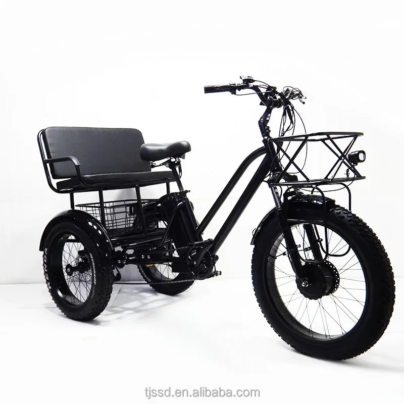 Electric Adult passenger Tricycle Fatbike from China Ebike  electric tricycle Custom Steel  3 wheel