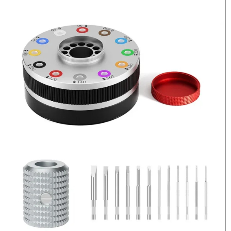 High Quality 12PCS Screwdriver Set with Rotatable Base and Spare Blade for Watch Maintenance and Op