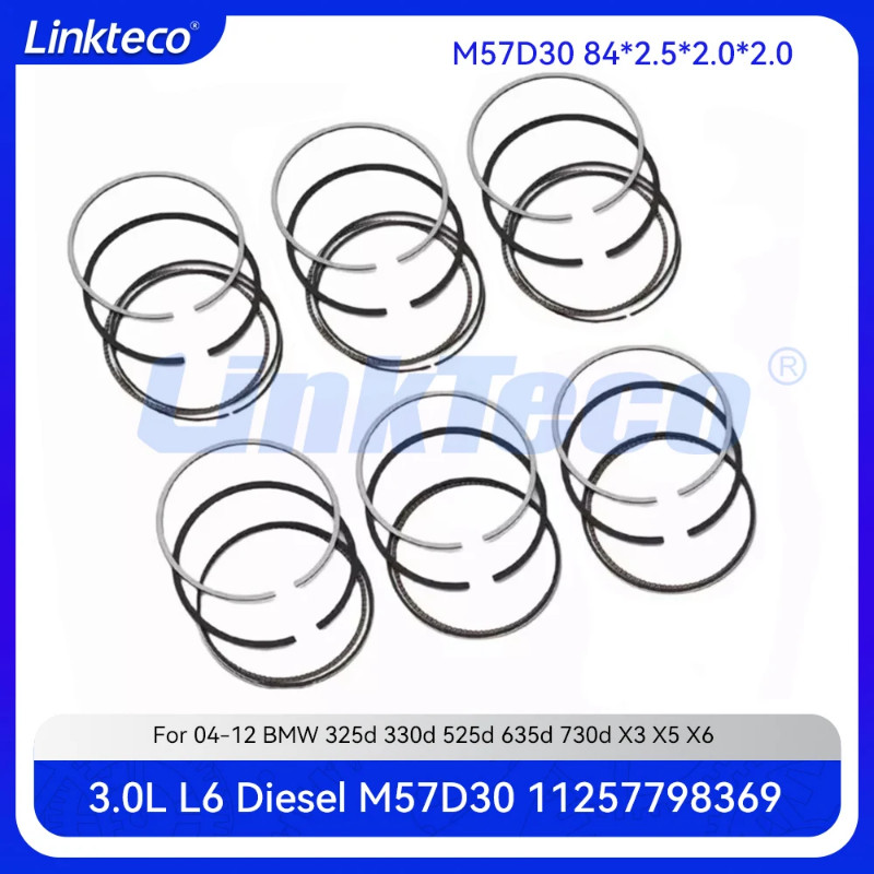 Engine Piston Ring Set Fit 3.0 T L Diesel M57D30 For 04-13 BMW 325d 330d 335d 525d 530d 535d 635d 7