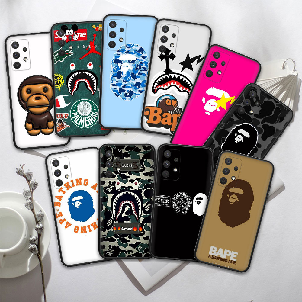 เคส TPU ป้องกัน Samsung Galaxy S24 S24 FE S24Plus S24Ultra 45Q7 Bape เคสโทรศัพท์ซิลิโคนอ่อนนุ่ม