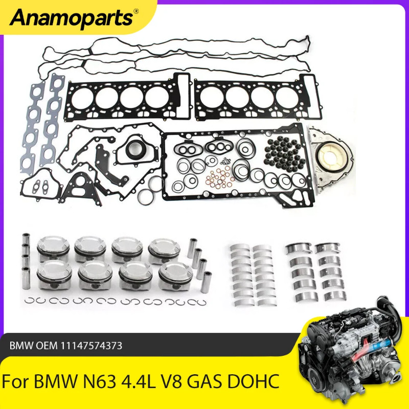 Engine Overhaul Rebuild Kit Fit 4.4 L N63 For BMW 550i 650i X5 X6 N63B44 4.4L V8 GAS 11147574373 Pi