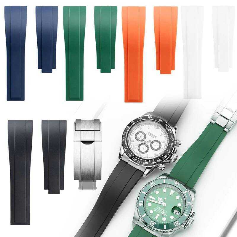 C 20Mm 21Mm 22Mm Silicone Rubber Watchband For Tudor Flat End Watch Belt Soft Rubber Strap Folding