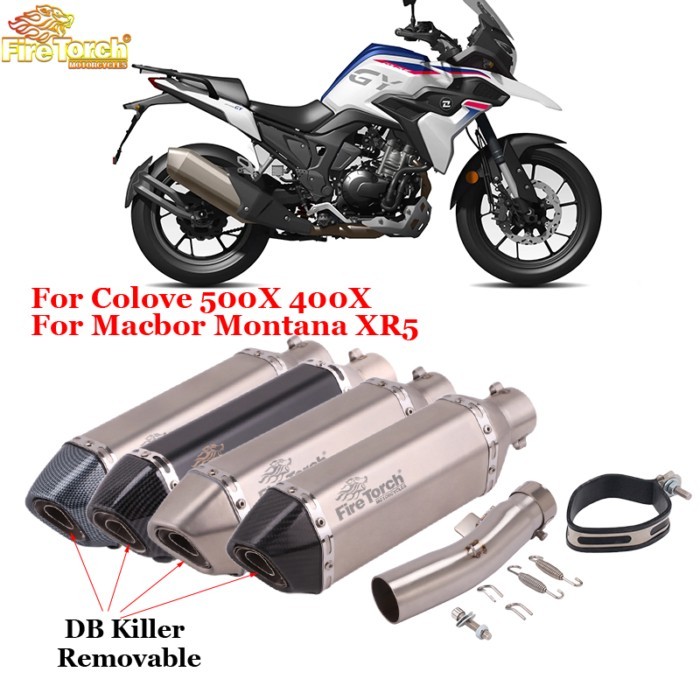 For Colove Zf 400X 500X Zf400Gy Zf500Gy Macbor Montana Xr5 Motorcycle Exhaust System Escape Muffler