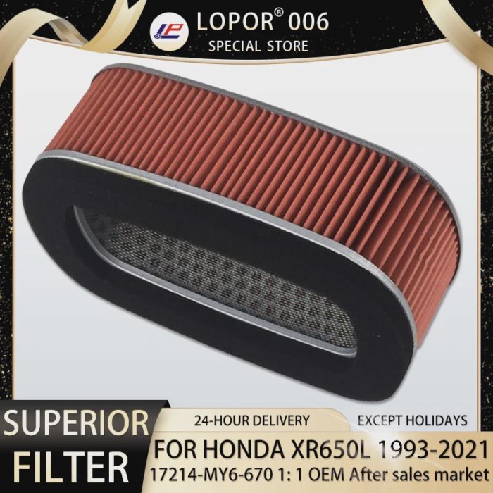 Lopor Motorcycle Air Filter Intake Cleaner Element For HONDA XR650L XR650-L XR650 1993-2023 17214-M