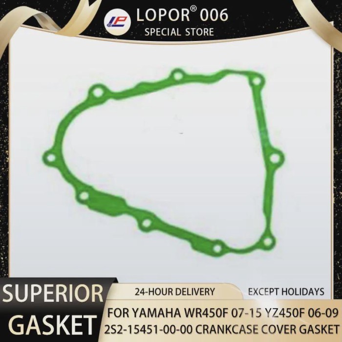 LOPOR Motorcycle Engine Crankcase Cover Gasket Seal For WR450F 07-15 YZ450F 06-09 2S2-15451-00-00 W