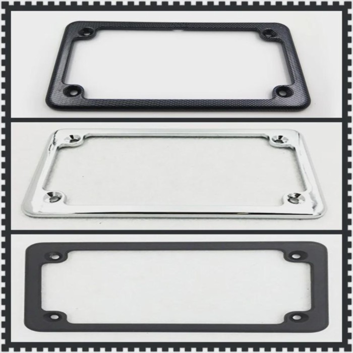Motorcycle License Plate Frame for 7" X 4" Motorcycle Plates Frame Chrome for Harley/ Honda/ Kawasa
