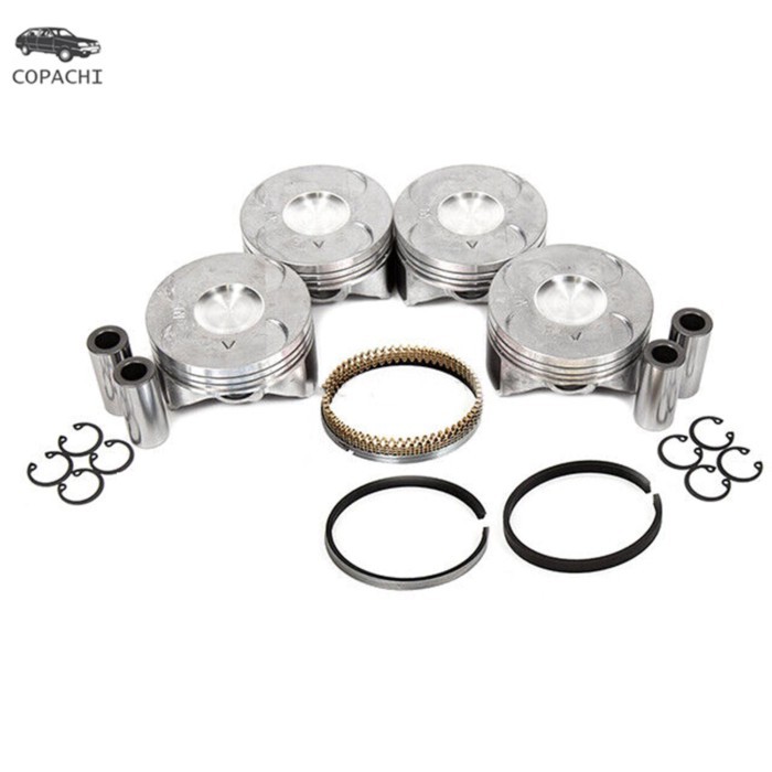 4PCS Car Engine Piston and Ring Kit 13010-RNA-A00 For 06-15 Honda Civic 16-19 HR-V 1.8L R18A1 R18A2