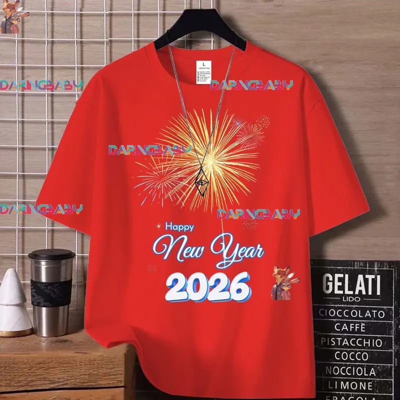 MXC T-SHIRT （1449 ) เสื้อยืดลายปีใหม่2026 เสื้อhappy new year ใส่ได้หญิงชาย ခရစ ်စ မ က ် အ က ျ ီ ် 2
